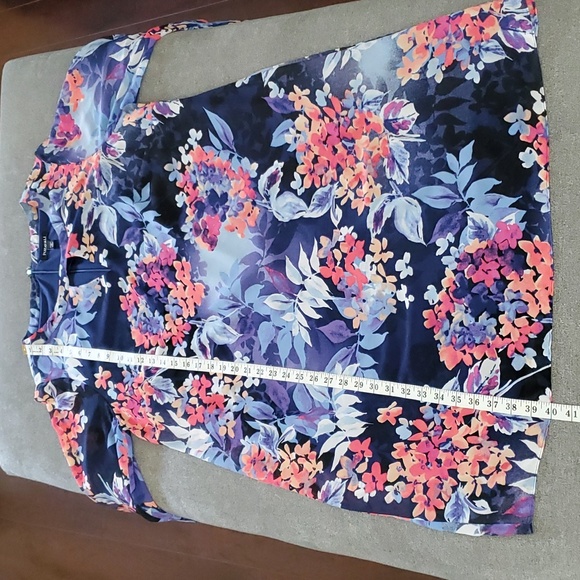 🆕️ ROZ & ALI Navy Floral Bell Sleeve Dress SIZE: 16 - Picture 8 of 11